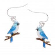 Blue Jay Bird Earring