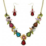 Flower Necklace Earring Set