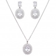 CZ Necklace Earring Set