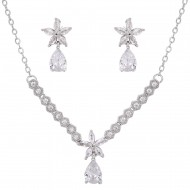 CZ Necklace Earring Set