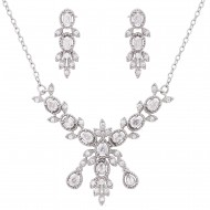CZ Necklace Earring Set