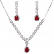 CZ Necklace Earring Set