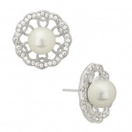 Pearl & Cubic Zirconia Earring