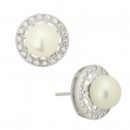 Pearl & Cubic Zirconia Earring