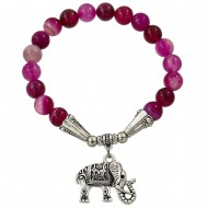 Fuchsia Agate Bracelet