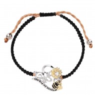 Bee Daisy Flower & Heart Bracelet
