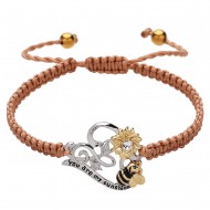 Bee Daisy Flower & Heart Bracelet
