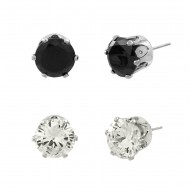 CZ Post Earring 10mm 2 in 1 