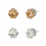 CZ Post Earring 10mm 2 in 1 