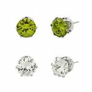 CZ Post Earring 10mm 2 in 1 