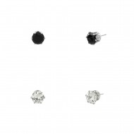 CZ Post Earring 4mm 2 in 1 