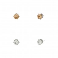 CZ Post Earring 4mm 2 in 1 