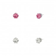 CZ Post Earring 4mm 2 in 1 