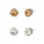 CZ Post Earring 8mm 2 in 1 