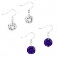 CZ Earring 12mm 2 in 1