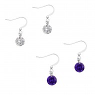 CZ Earring 8mm 2 in 1