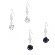 CZ Earring 8mm 2 in 1