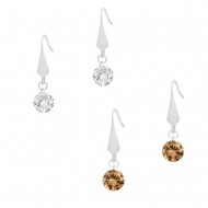 CZ Earring 8mm 2 in 1