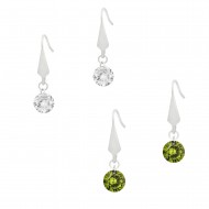 CZ Earring 8mm 2 in 1