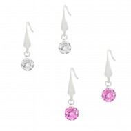 CZ Earring 8mm 2 in 1