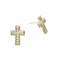 CZ Cross Earring