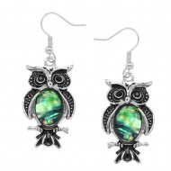 Owl Abalone Earring