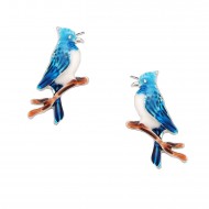 Blue Jay Bird Earring