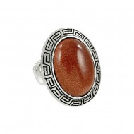 Gold Sand Stone Ring