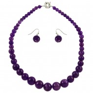 Purple Agate Necklace Set