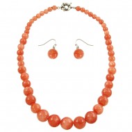 Peach Quartz Necklace Set