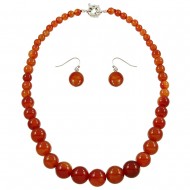 Red Agate Necklace Set