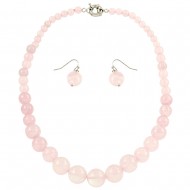Rose Quartz Necklace Set