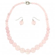 Rose Quartz Necklace Set