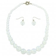 White Opal Necklace Set